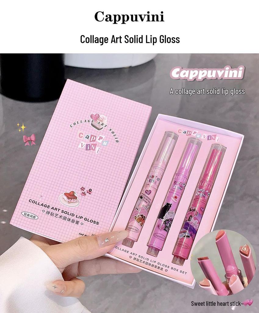 CAPPUVINI Watermelon Press-On Lip Gloss Set: Plump, Mirror-Finish, Moisturizing Lipstick
