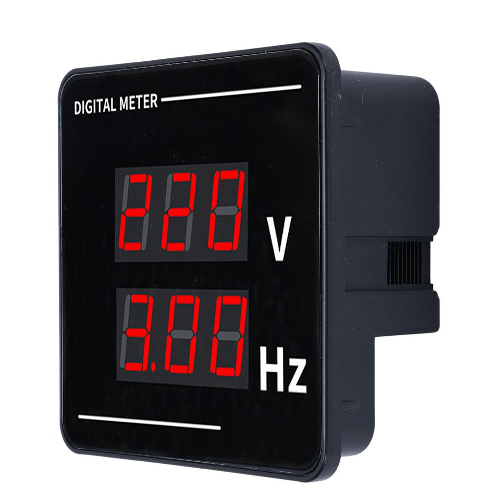 Digital AC Voltmeter Frequency Meter Tester Gauge Panel Mounting LED Display 50500V 10.099.9hz