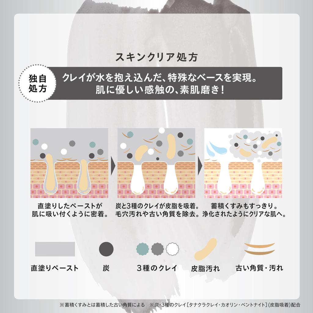 ONE BY KOSE Gesichtswaschmittel, Porenreiniger, doppelter schwarzer Waschkörper, 140 g, Talg, Mattheit, abgestorbene Haut, Ton