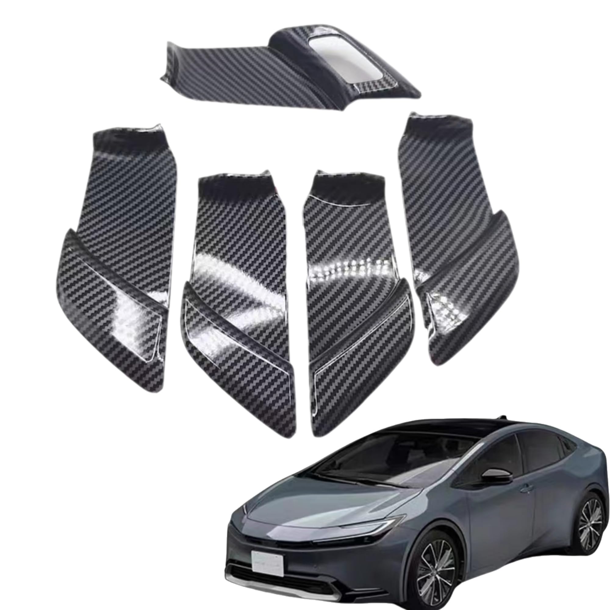 

EopTatoo Custom Parts Accessories for the New Prius Interior Door Handle Switch Panel Cover Accessories (60 Series), Garnish, Dress-Up (Carbon Fiber)