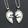 Love English Best Friends Heart Necklace Good Friends Choker Statement Pendant Jewelry Accessory