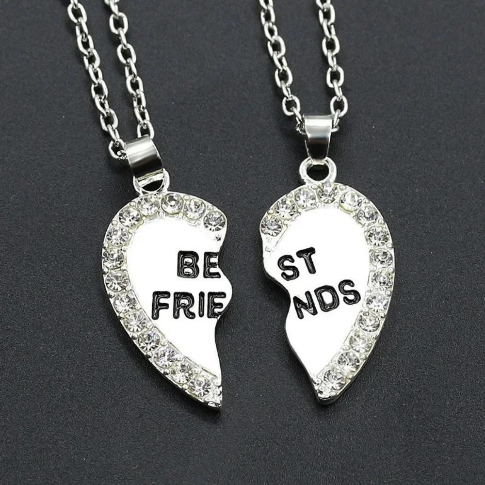 Love English Best Friends Heart Necklace Good Friends Choker Statement Pendant Jewelry Accessory