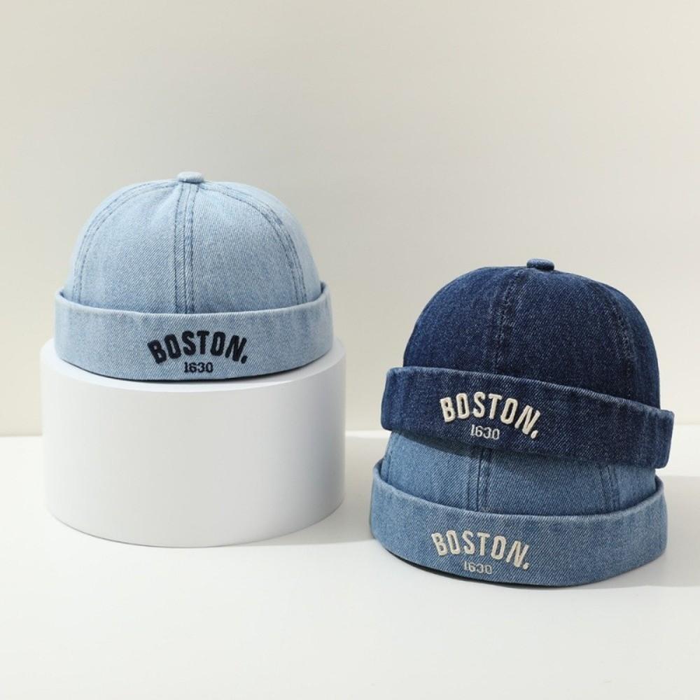 Adjustable Baby Brimless Hat Letter Embroidered Landlord Cap Cute Children Melon Beanie  Unisex