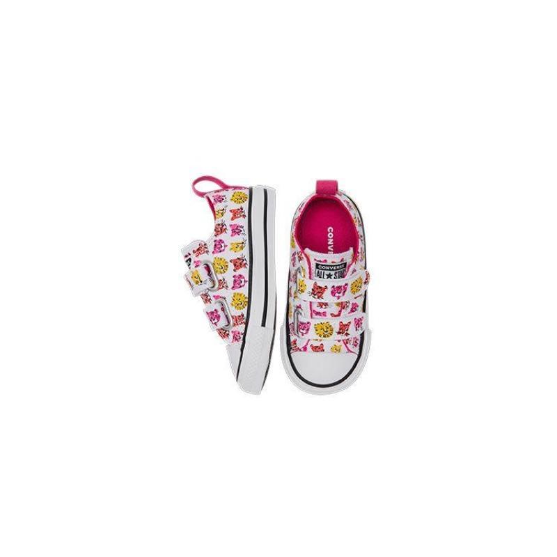 Converse Chuck Taylor All Star 2V Toddler Low Walking Shoes Pink White Yellow 771477C