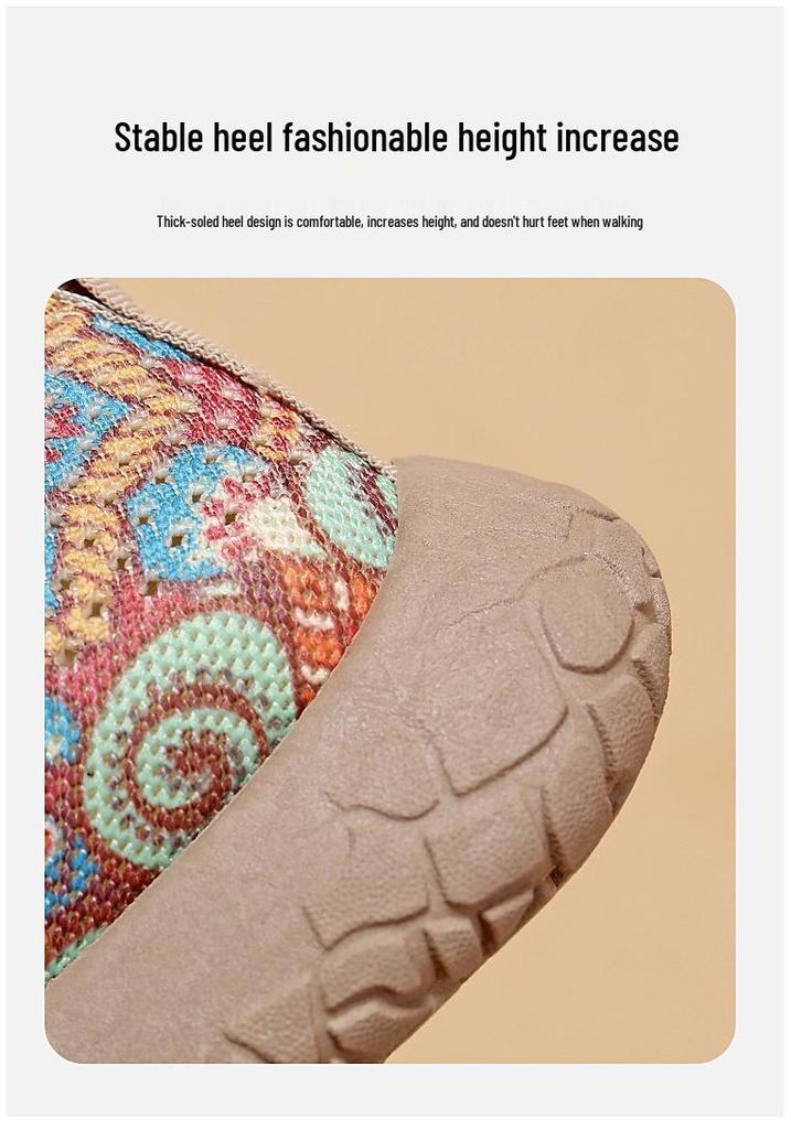 Scarpe da donna slip-on in rete con stampa graffiti di frutta estiva