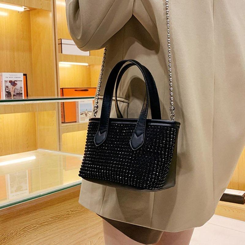 Genți de mână de designer de lux pentru femei, geantă cu lanț, geantă de umăr, geantă de mesager, vară 2022, genți crossbody cu incrustație de diamante din piele PU