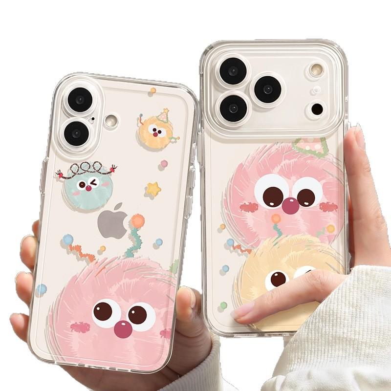 Cute briquettes Apple 17 mobile phone case iphone17promax anti-drop 17pro premium Air transparent protective case