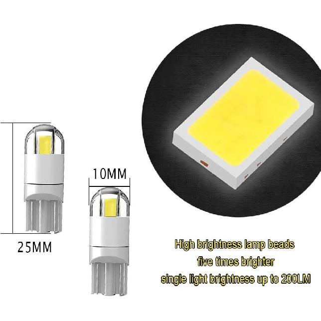 10PCS 194 LED Bulbs, LED Car Bulb Kit Set, 168 2825 T10 W5W 3030 Bright LED Chips, Error Free Car Bulbs, Replacement Bulbs for Dome Light, Map Light,