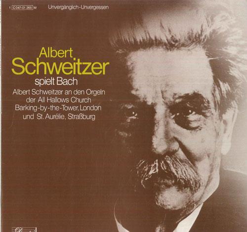 LP Record ALBERT SCHWEITZER : ORGAN - Albert Schweitzer Spielt Bach 1C04701265M EMI Germany Classical Used
