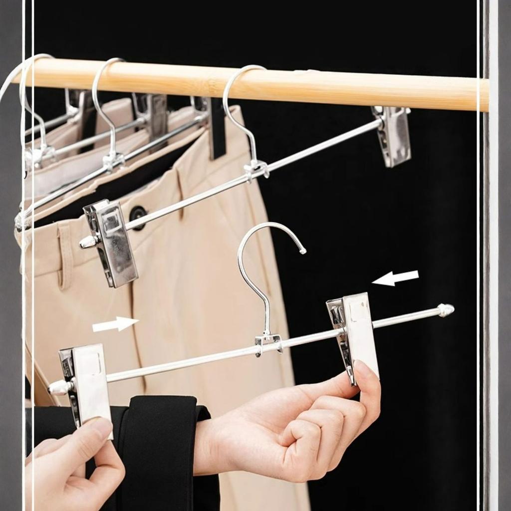 Stainless Steel Pants Hangers Non- Trouser Clips Skirt Hangers for JK Dresses
