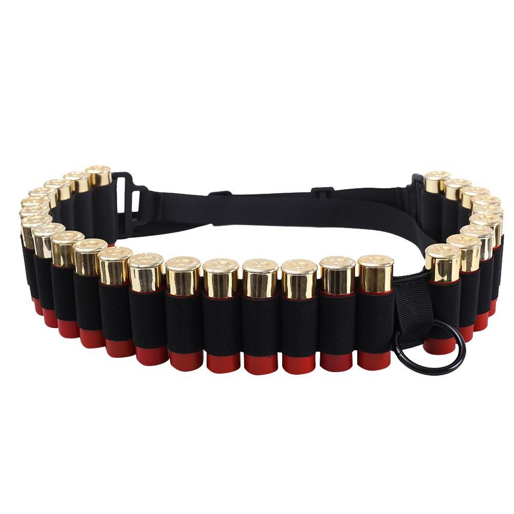 Tactical 25 Rounds Ammo Shell Holder Belt 12 Gauge Ammo Pouch Military Shotgun Cartridge Belt Waist Bullet Cartridges Holster