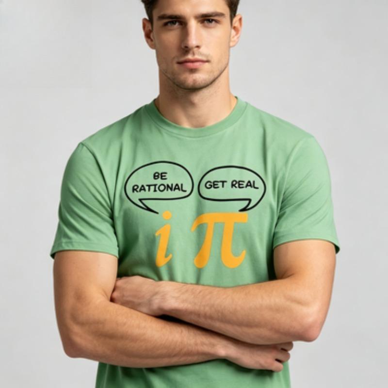 Unisex 100 Cotton T Shirt Be Rational Get Real I Pi Math Joke Graphic Nerd Mathematics Lover Casual Male Short Sleeve Tee Tops