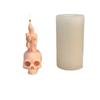 3D Skull Candle Mold Halloween Skeleton Head Holding Candles Silicone Molds