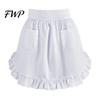 Waterproof Apron with Pockets Half Butterfly Bow & Lace Hem Waist for Kitchen Design Coffee Shop Bistro Adjustable Ties Cafe Server Waitress