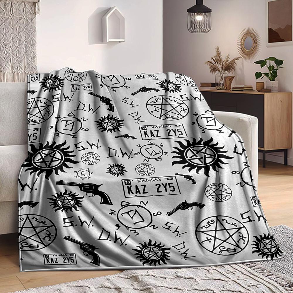 1 Stück Übernatürliche Symbole Decke Weich Und Bequem Lässig Warm Camping Reise Weihnachten Halloween Xmas Geschenk M92493