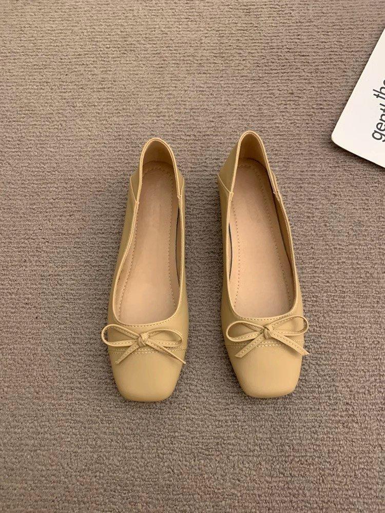 Low-heeled Single Shoes Women's 2025 New Spring Shallow Mouth Gentle Wind Evening Shoes with Skirts Mary Jane Women's Shoes Grandma Shoes
