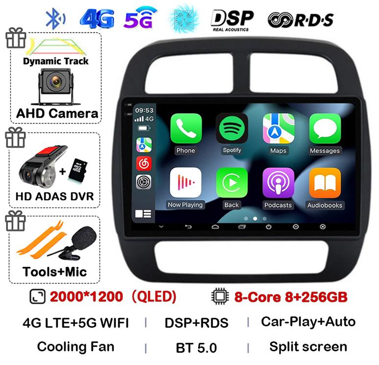 Android 14 Auto Carplay For Renault KWID K-ZE Dacia Spring 2015 2016 2017 2018 2019 Car Multimedia Player GPS Radio DSP Stereo