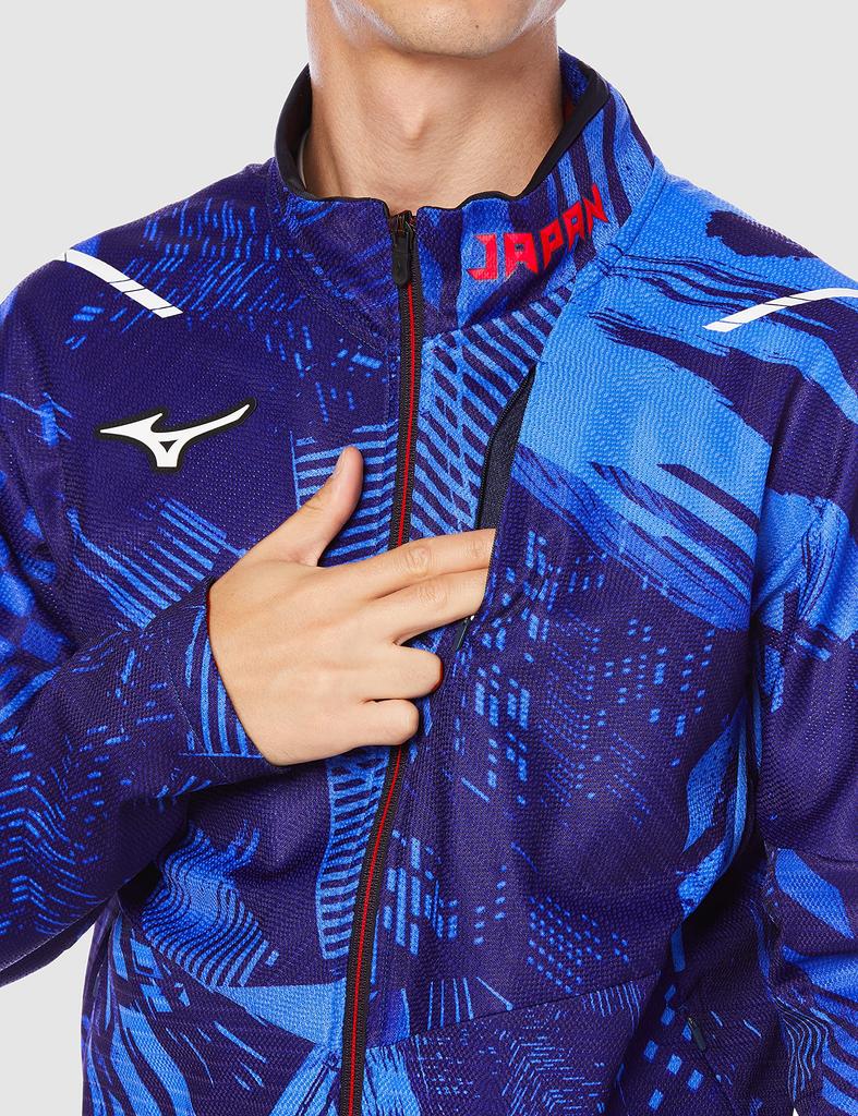 Mizuno Authentic Dry Aeroflow Training Jacket, Japan National Team Collaboration Diversity Design, Blue, XL, 32JC0T15