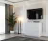 Glossy White Chest of Drawers 80cm TV Cabinet Furniture for Living Room Bedroom