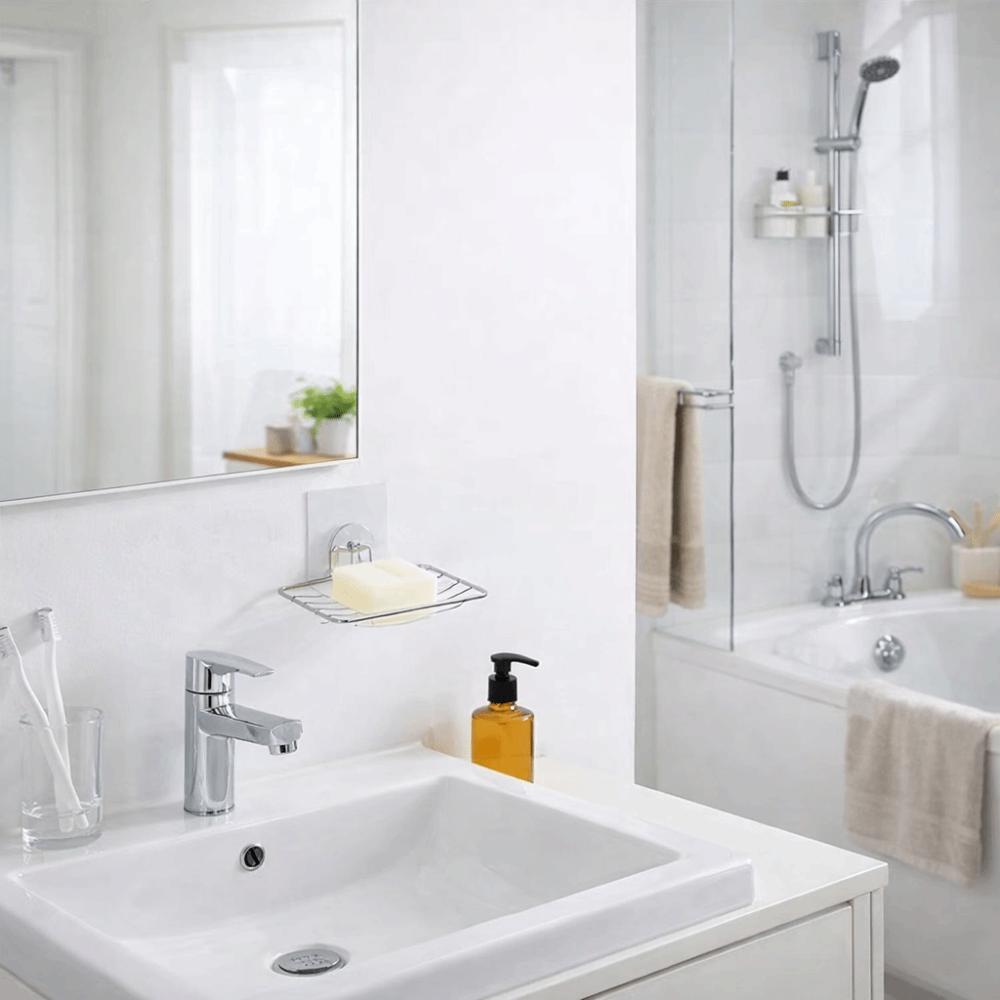 Punch-free Stainless Steel Soap Rack Wall Hanging Wall Mounted Soap Holder Soap Dish Holder  Shower