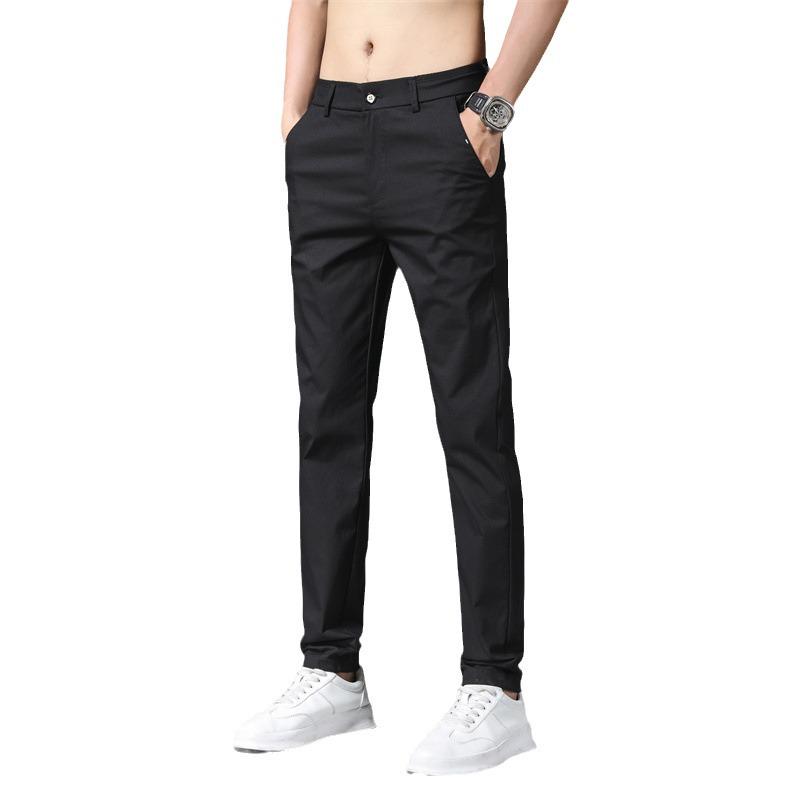 Men's Autumn Casual Cotton Straight-Leg Pants - Korean Style Business Trend