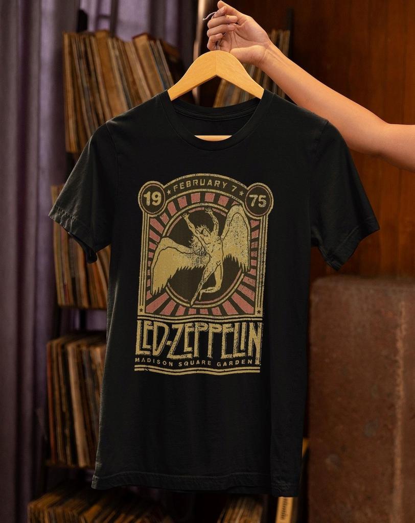 Led Zeppelin Swan Song T-shirt de Concert des Années 70 Madison Square Garden Zeppelin