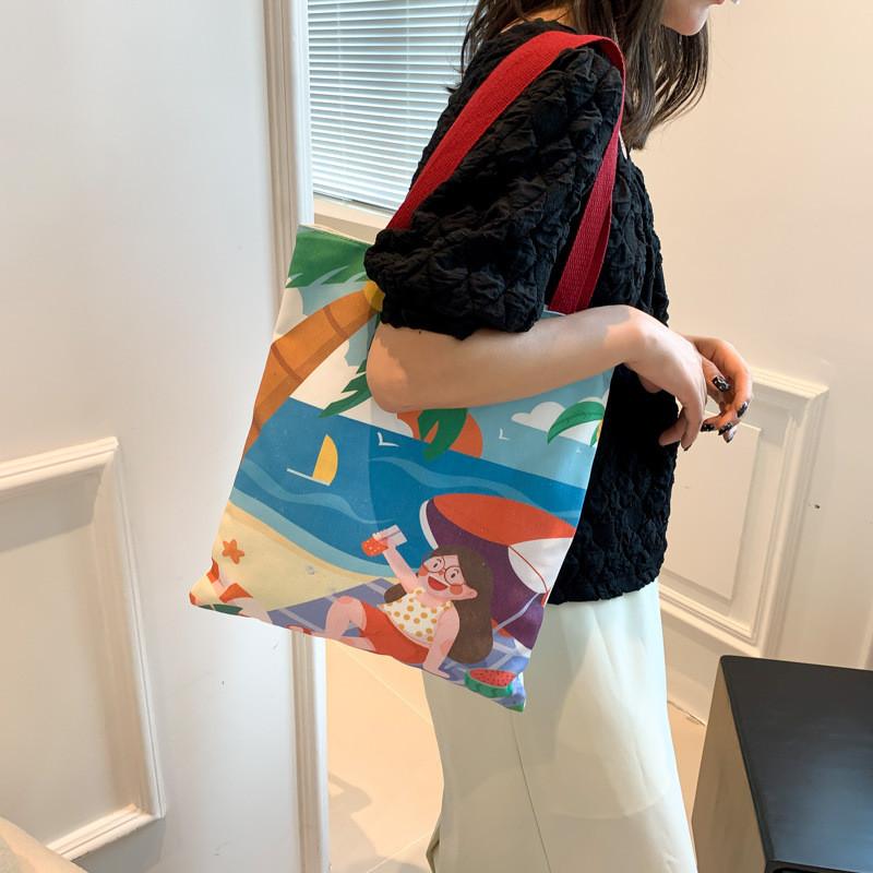 Adorable Large Capacity Women's Tote Bag Cute Cartoon Design For Everyday Use