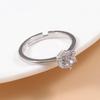 Classic Adjustable Six-Prong Solitaire Ring - Light Luxury Jewelry Accessory