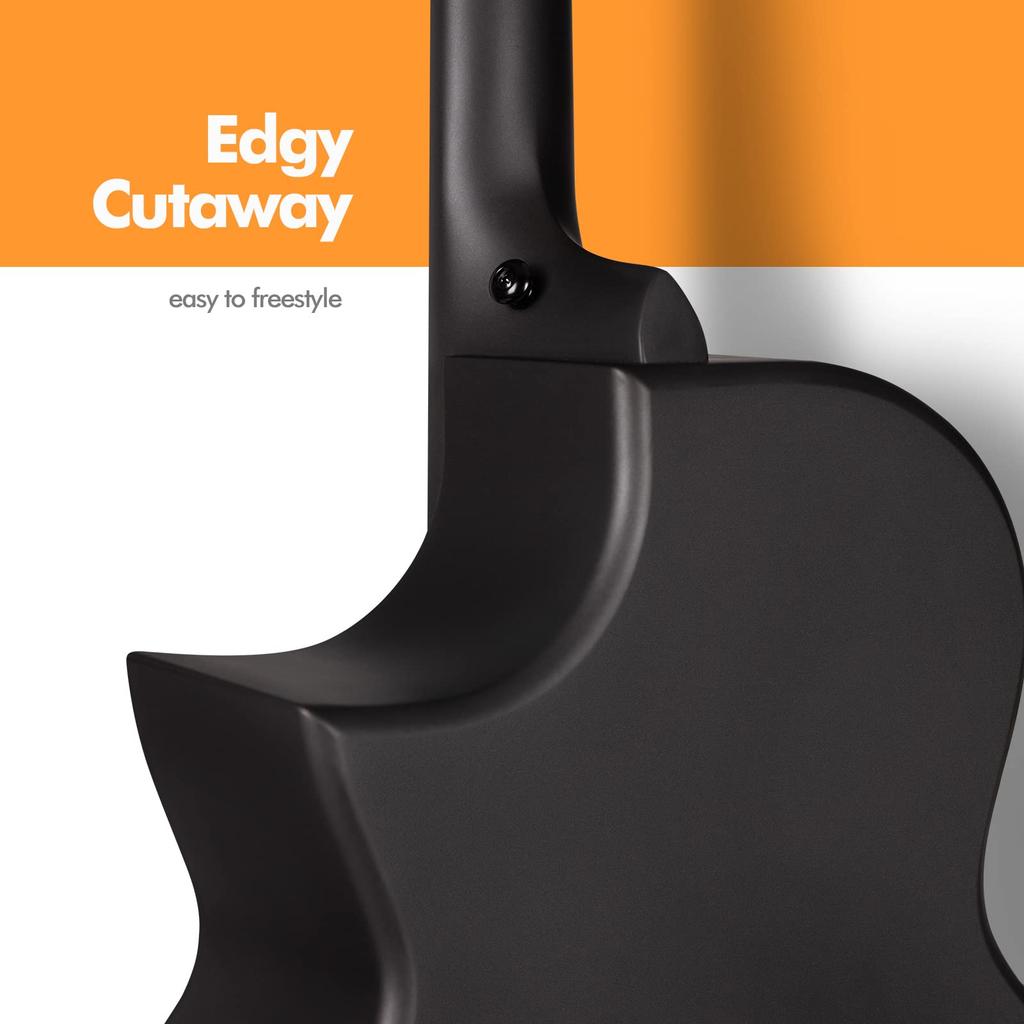 Enya X4 Pro Gitar med Karbonfiber AcousticPlus Hardkoffert og Lærreim 41" Akustisk/Elektrisk Pickup,