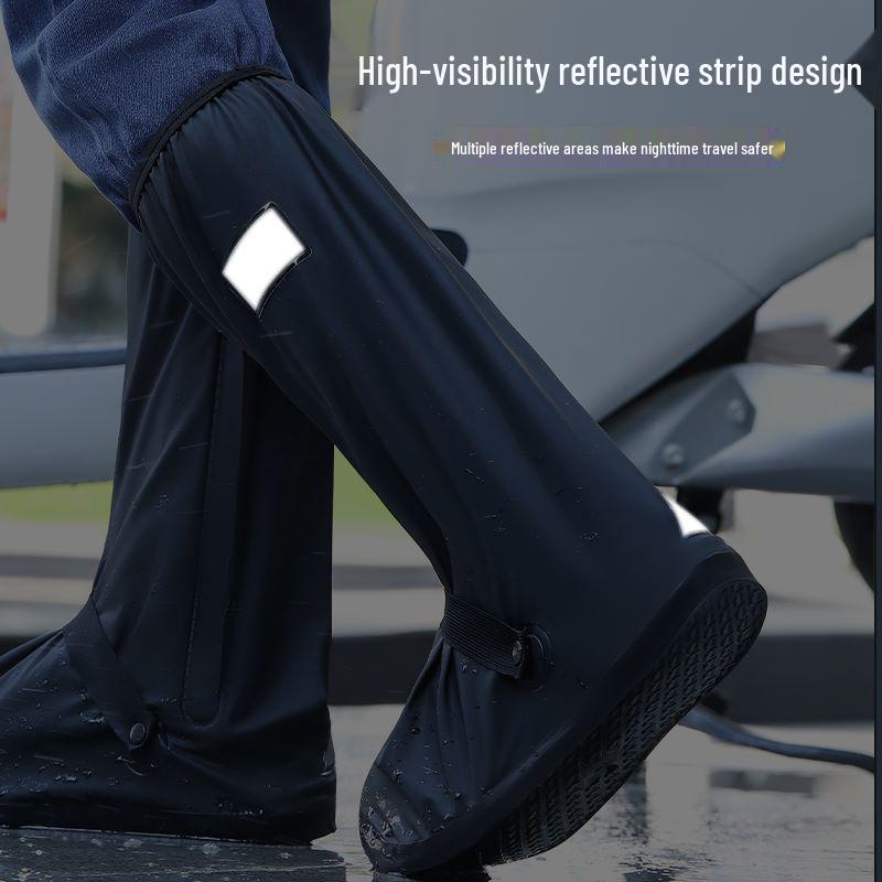 High-Top Waterproof Non-Slip Rain Boot Covers for Men & Women - Thickened, Wear-Resistant, Sandproof Protection for Rainy Days.