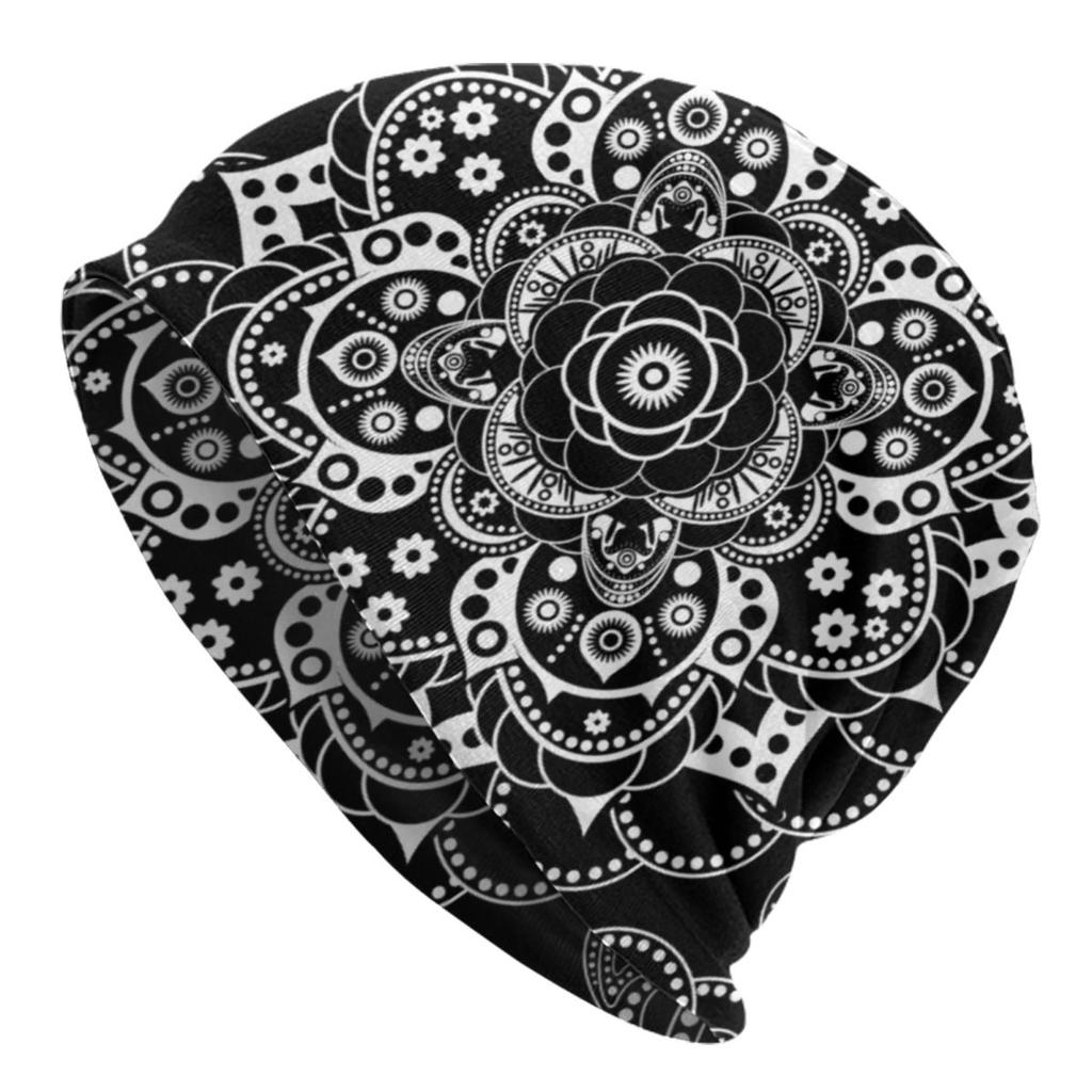 Custom Bohemia Ethnic Unisexdala Flower Pattern Skullies Beanies Caps Winter Warm Women Unisex Knitting Hats Unisex Adult Bonnet Hats