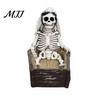 Gothic Desk Accessory Halloween Skull Ornament, Resin Skeleton Shape 3D Printed Office Ornament Figure, Portable Desktop Figurine Tabletop