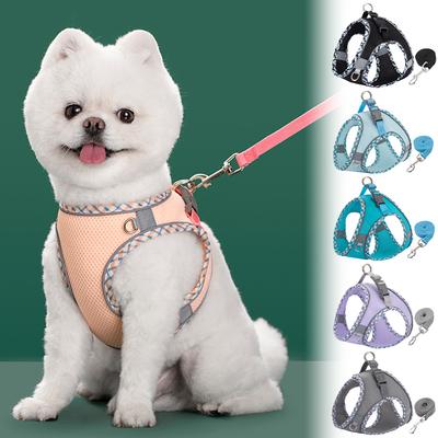 Malý Střední Postroj pro Psa na Venkovní Použití Set Psí Vesta Popruh Nastavitelný Prodyšný Postroj pro Psy Štěňata a Kočky