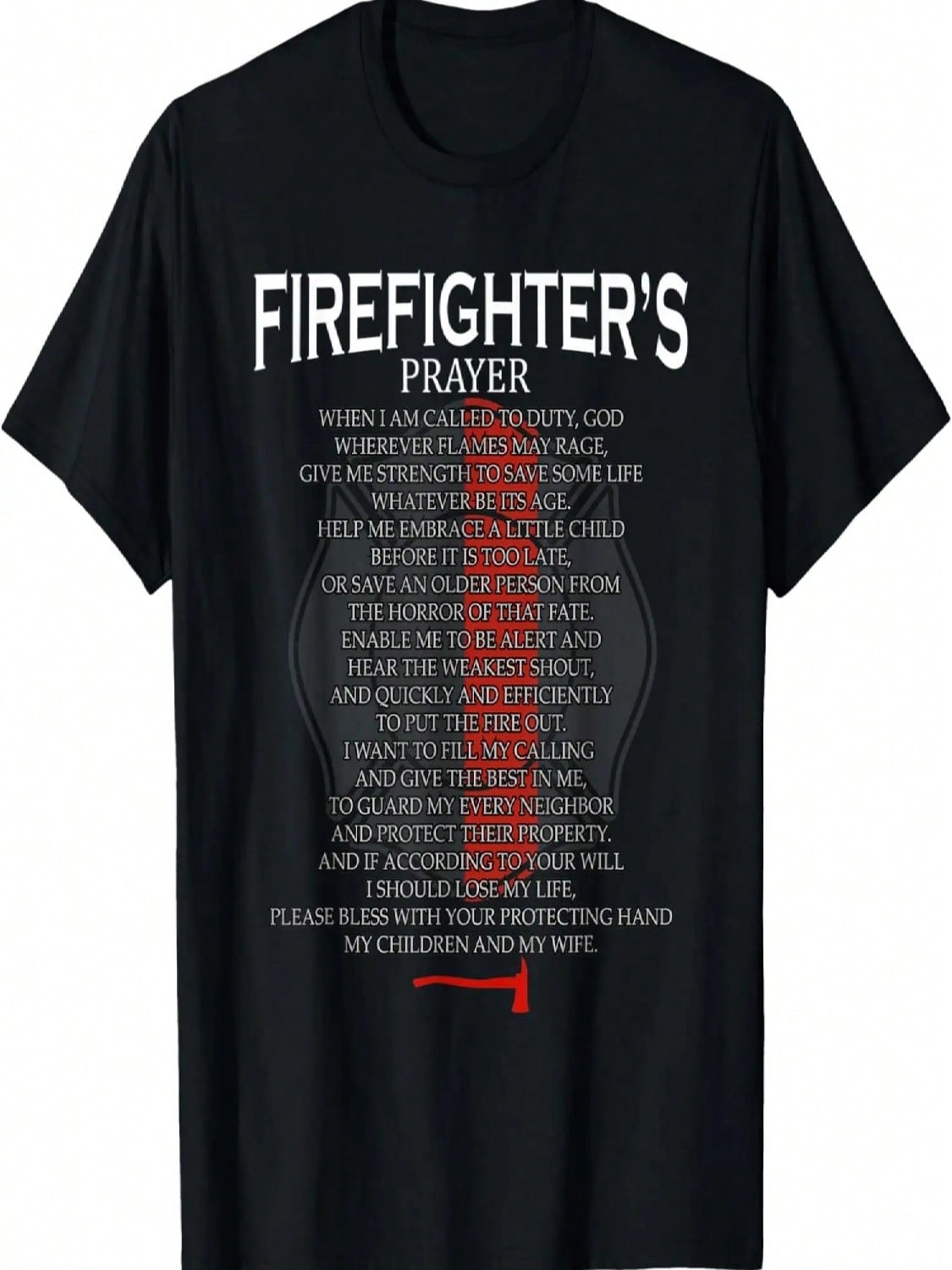 Firefighter Prayer Duty Design Graphic T Shirt S разноцветный