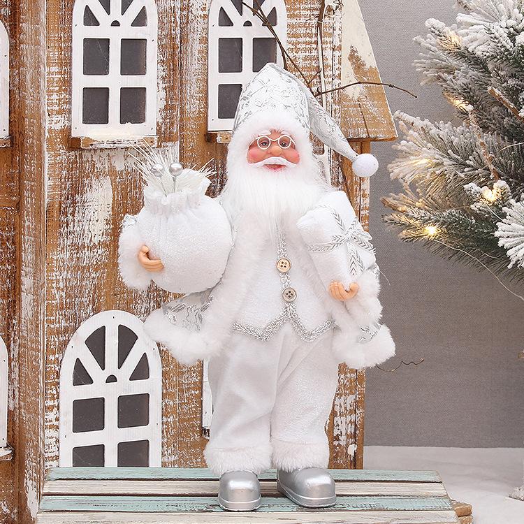 Cross-border Special 30cm Standing Santa Claus Christmas Decorations Pink Red Christmas Doll Customization