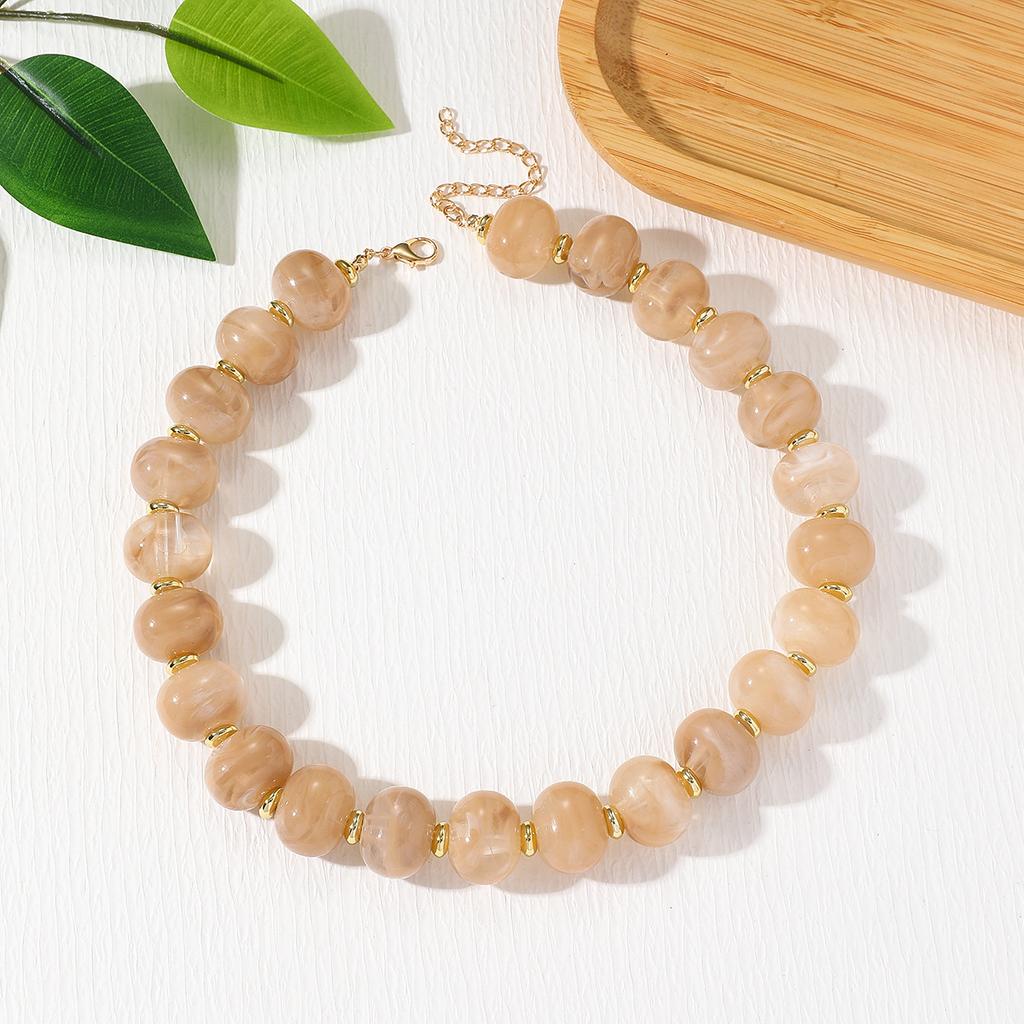 Maillard Oval Resin Beads Choker Necklace for Women Jewelry Accessories