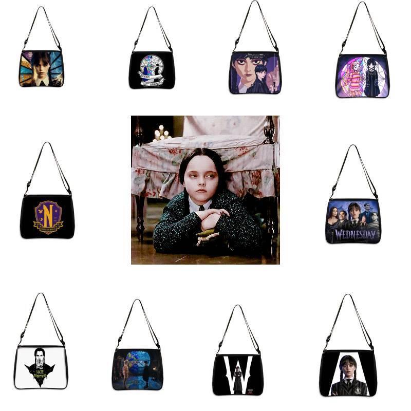 Wednesday Addams Famlily Shoulder Handbag Gothic Style Light Easy To Carry