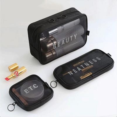 Reisebeutel Make-up-Tasche Wasch-Toilettenartikel-Organizer-Tasche Netz Kosmetik-Aufbewahrungstasche