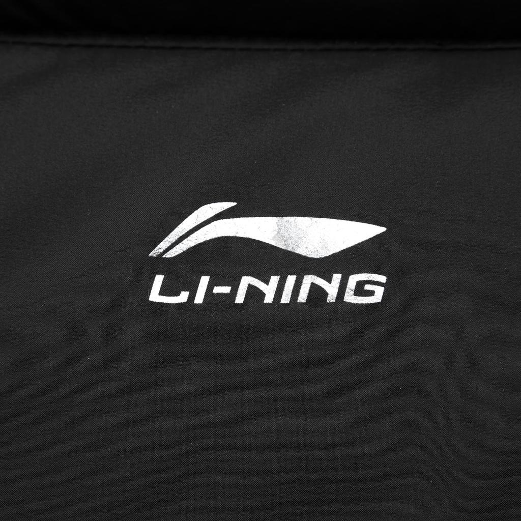 Li Ning Comfortable Casual Letter Print Stand Collar Simple Versatile Zipper Short Winter Down Jacket Women Outerwear Black AYMU152-3