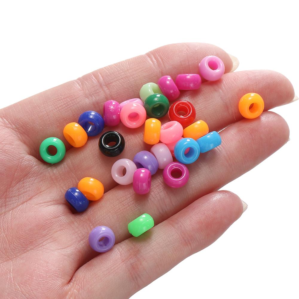 100pcs 4*7mm Acrylic Big Holes Beads Colored Spacer Loose Beads for DIY Necklace Bracelet Phone Charms Jewelry Making Supplies