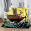 Pinocchio Flanell-Kuscheldecke, Klassischer Zeichentrickpuppen-Charakterdruck Weiche Decke für Sofa Bett Heimdeko