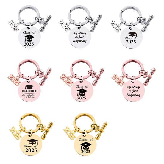 Abschlussgeschenk Jahrgang 2025 Edelstahl Gravur Schlüsselanhänger für High