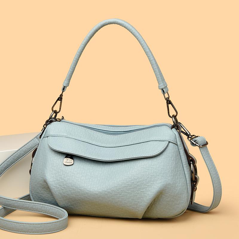 Retro Classic Multi-layer Large Capacity Single Shoulder Bag Summer Style Women's Crossbody Bag Simple and Versatile Texture Small Bag