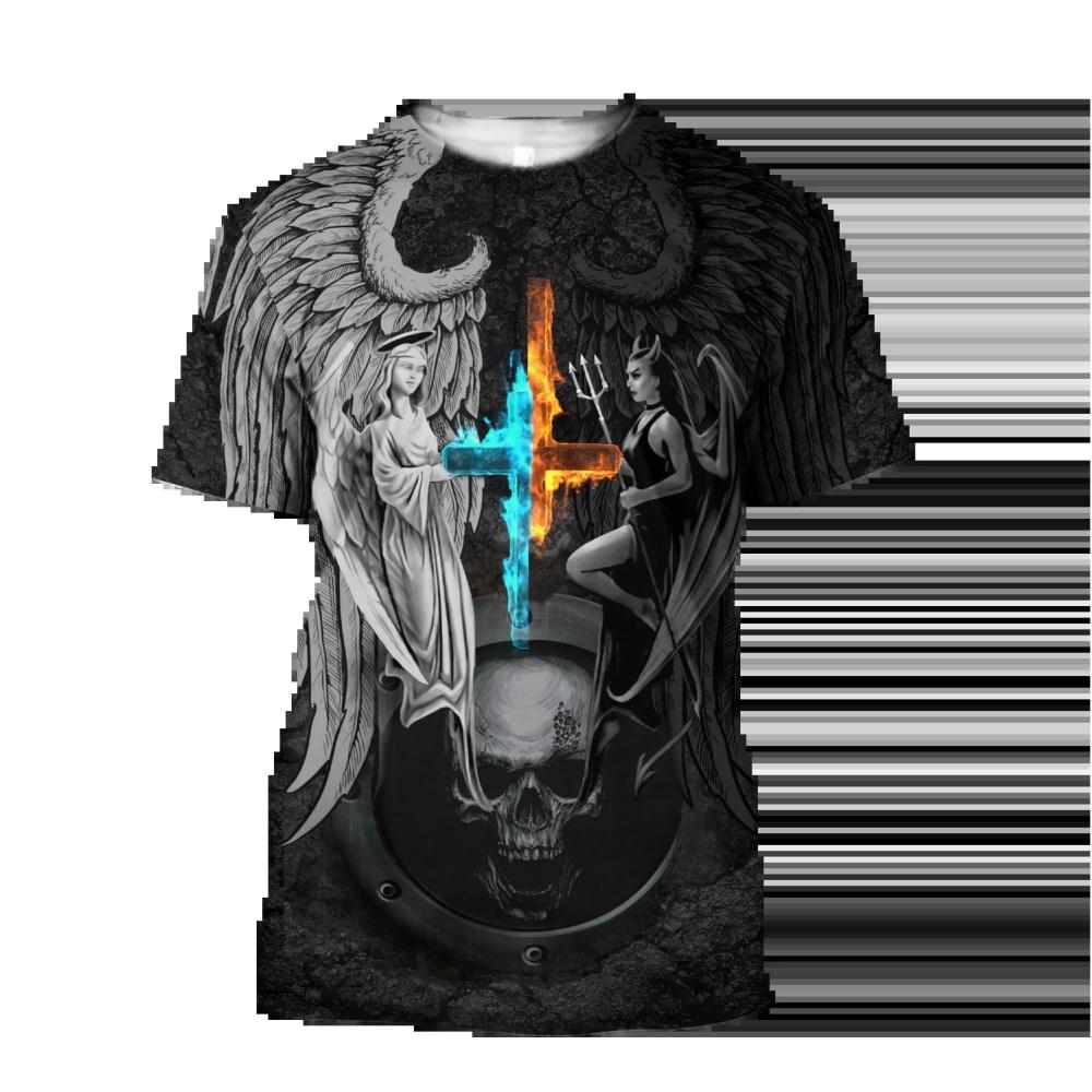 

Summer Fashion Men s T-Shirt Christ Jesus Cross Lion 3D Print Tees Top Loose Short Sleeve Streetwear Vintage Oversized Women T-shirt XXS