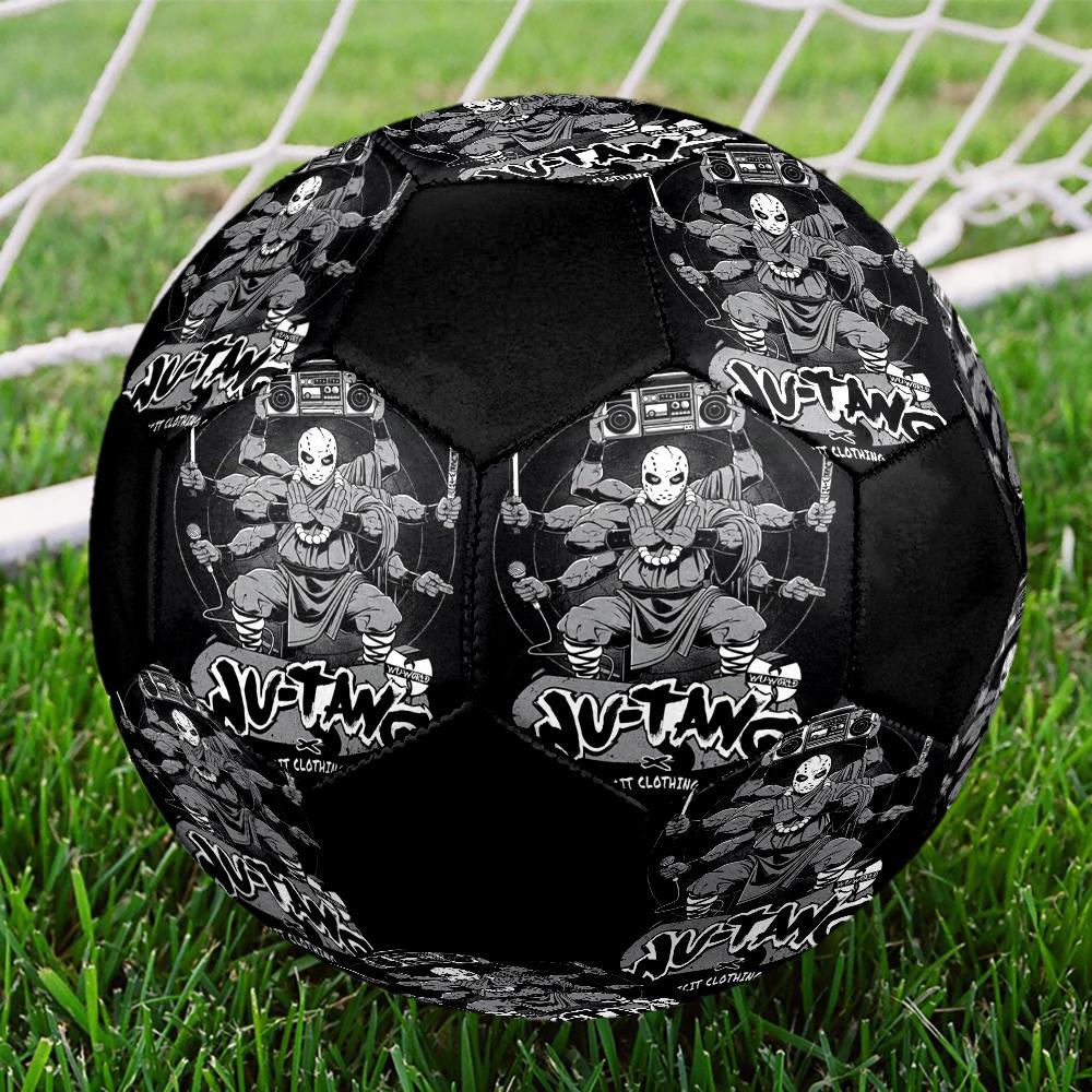 WU TANG Indoor Soccer Ball Colorful Machine Stitched PVC Size 5 Team Training Competition Ready Durable High-Bounce Cool Sports Gift