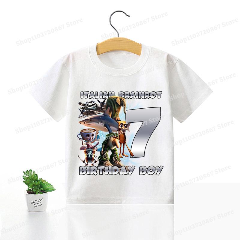 Tung Tung Tung Sahur Children T-shirt Italian Brainrot Creative Cartoon Short Sleeve Household Clothes Top Fashion Anime Kid Tee