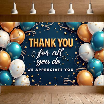 Durable Build Party Decoration Gratitude Banner Appreciation Banner for Volunteer Event Thank You Party Teacher Recognition