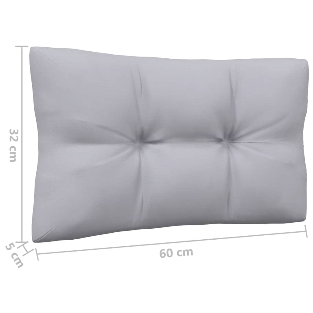 3 Seater Garden Sofa with Grey Cushions Solid Pine Wood