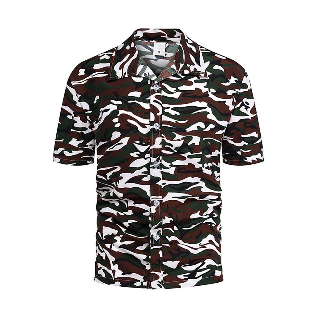 Mens Floral Hawaiian Shirts Short Sleeve Button Down Beach Shirts