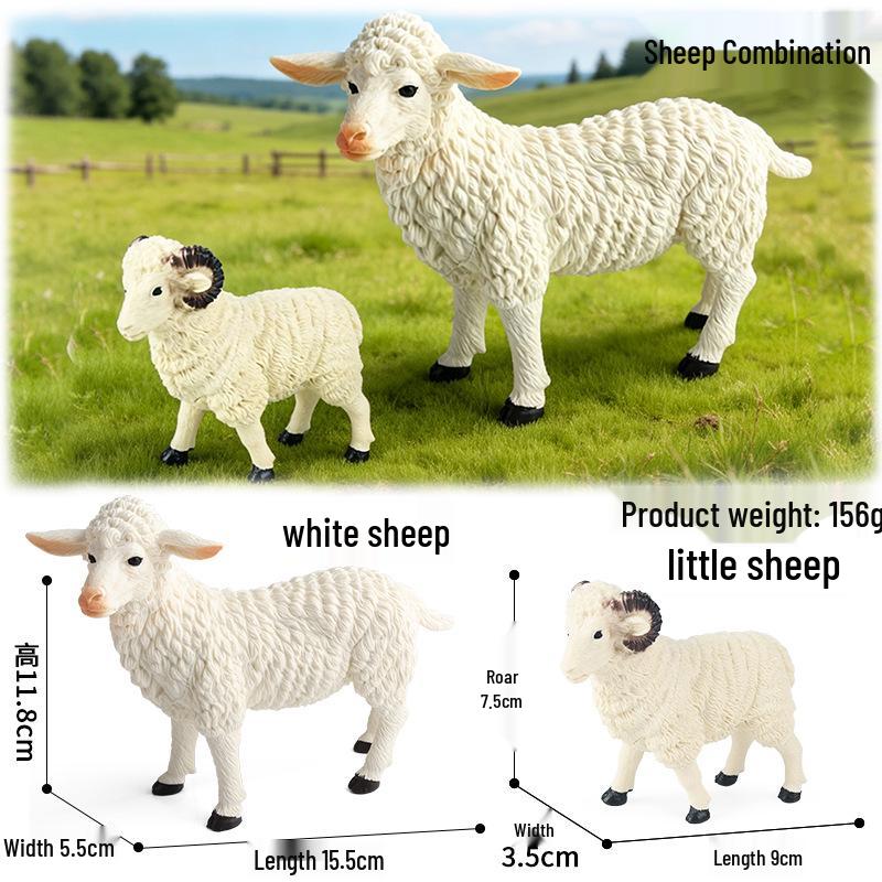 Cross-border Animal Simulation Model Set: Sheep, Sow, Dairy Cow, Horse - Children's Cognitive Toy